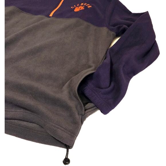 Mens XL Clemson Tigers Purple Orange Fleece 1/4 Zip Pullover College Football - Picture 4 of 12